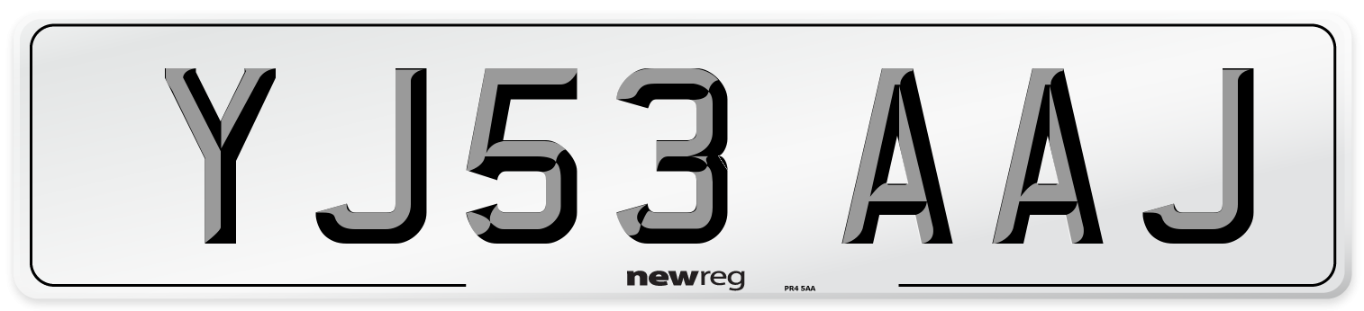 YJ53 AAJ Number Plate from New Reg